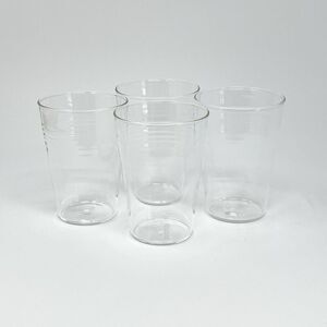 Seletti Estetico Quotidiano Tumblers Drinking Glasses 3.75” Tall Set Of 4 Clear